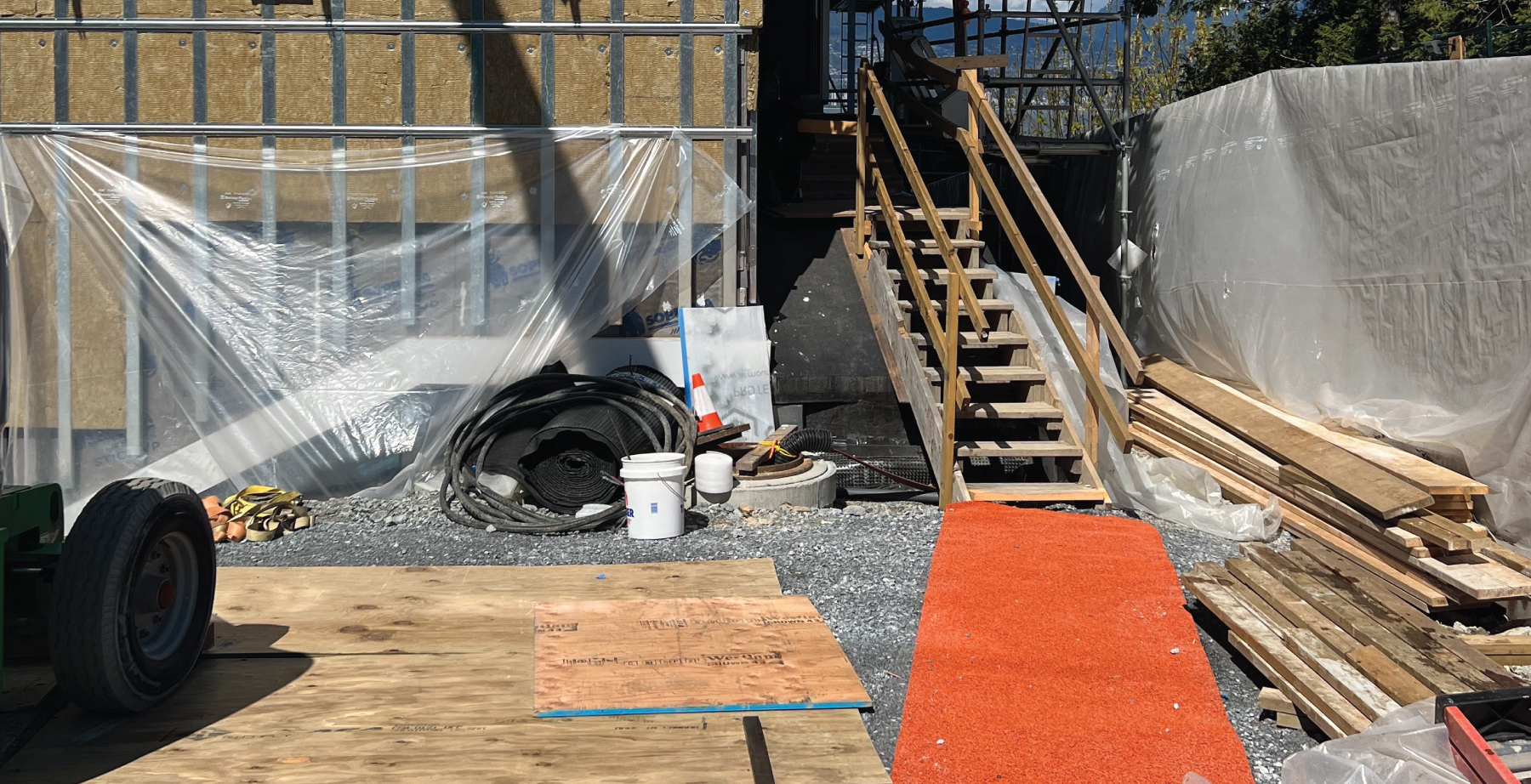 Image of Armour Grip-Terra Mat In Use for preventing jobsite fall injuries blog by Axiom, supplier to Canada/ North America construction professionals