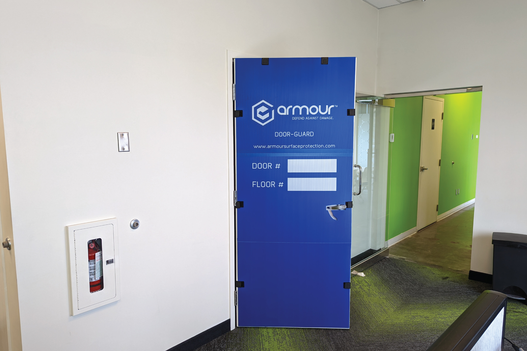 Image of Armour Door-Guard for temporary door protection blog by Axiom Surface Protection Canada/ North America