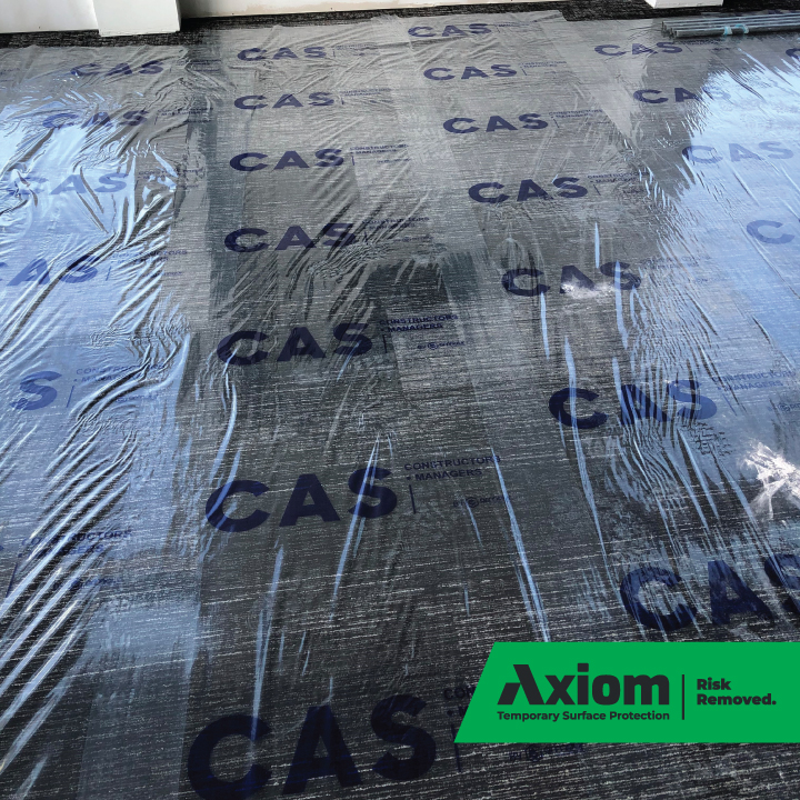 Image of CAS Construction Custom Printed Carpet Film for complete jobsite surface blog by Axiom, supplier to Canada/ North America construction professionals