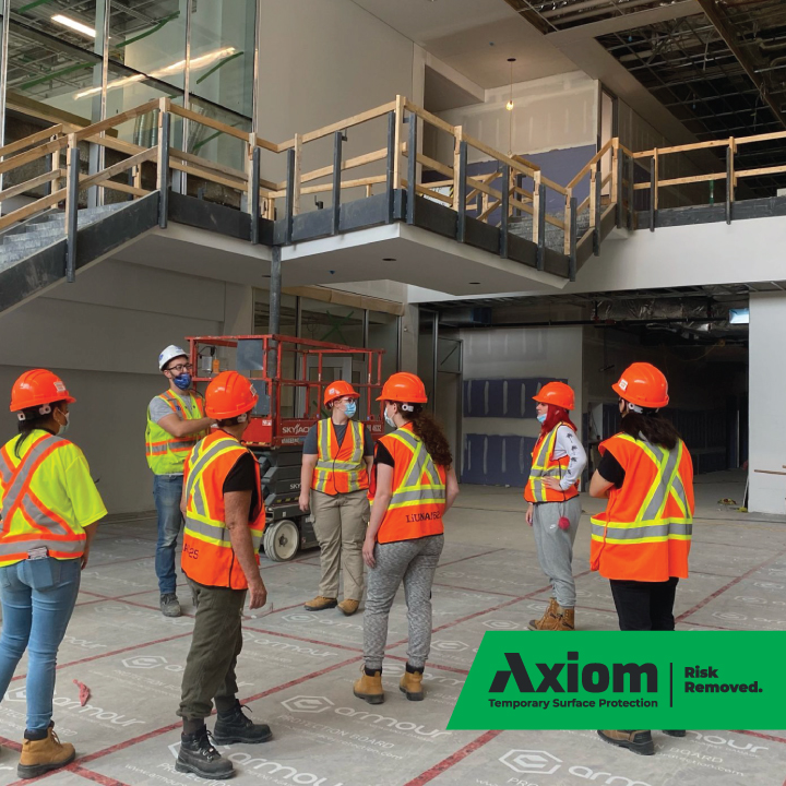 Image of Fortis Group Armour Board - Grey floor protection for high-traffic area surface protection blog by Axiom, supplier to Canada/ North America construction professionals
