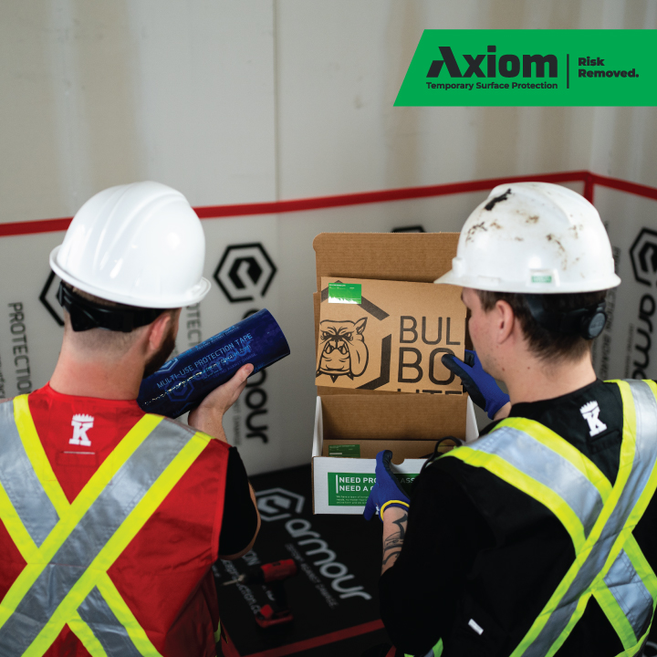 Team Axiom members helping construction professional Picture For Axiom Surface Protection Blog / North America USA And Canada Temporary Surface Protection For Construction Jobsites